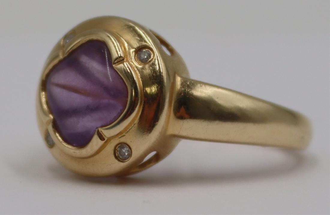 JEWELRY. 14kt Gold, Amethyst, and Diamond Ring. (1 of 9)