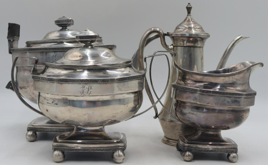 SILVER. (3) Pc. William Thomson Coin Silver Tea (1 of 13)