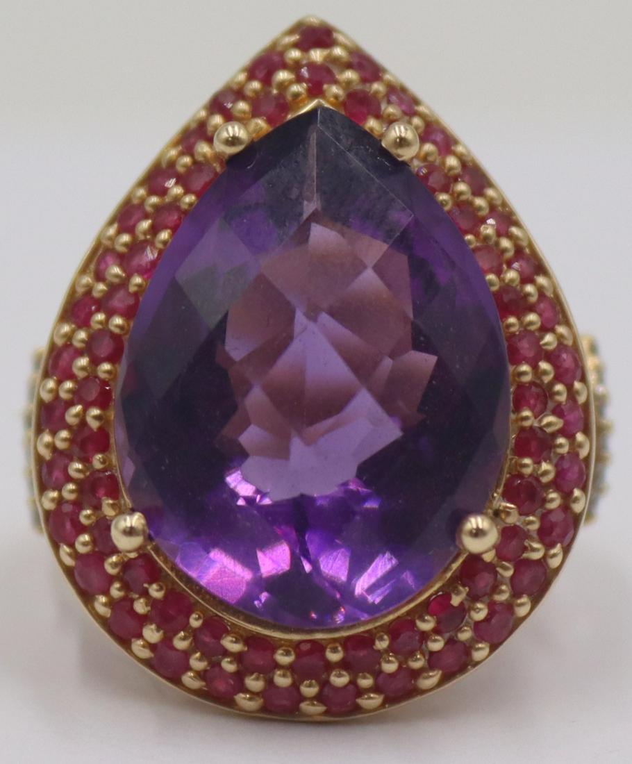 JEWELRY. 14kt Gold, Colored Gem and Diamond Ring. (1 of 8)