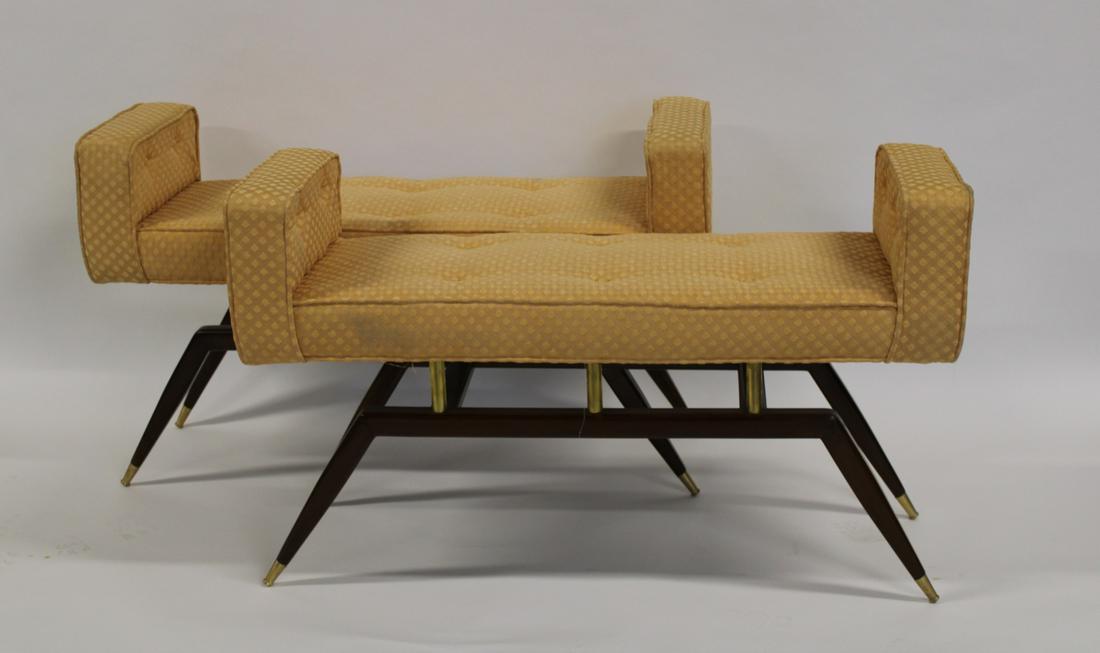 A Pair Of Upholstered Midcentury Style Benches (1 of 4)