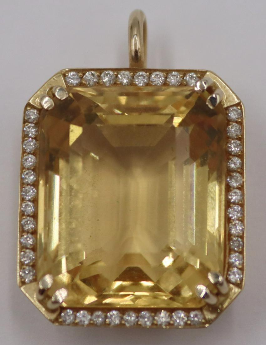 JEWELRY. 14kt Gold Diamond and Colored Gem Pendant (1 of 6)