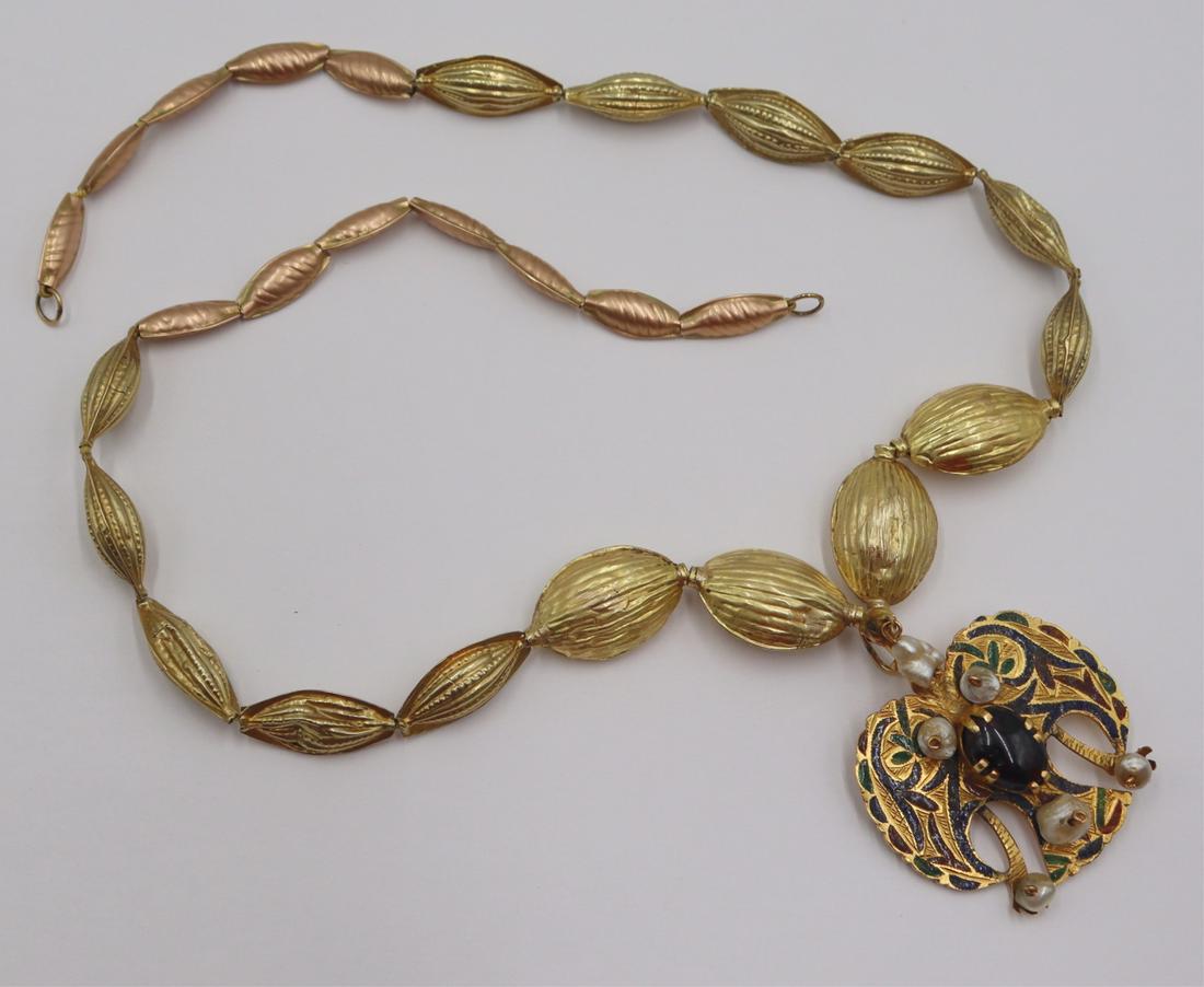 JEWELRY. Egyptian Revival High Karat Bird Pendant. (1 of 11)