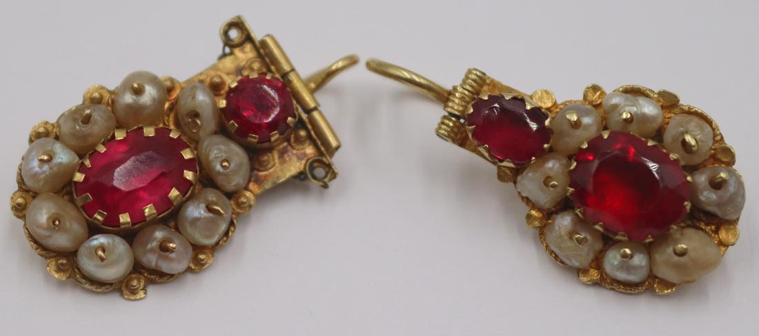 JEWELRY. Mughal Style 14kt Gold, Colored Gem and (1 of 6)