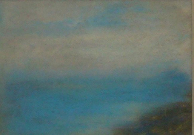 COLMAN, Samuel. Pastel "Early Morning, Head: of the Missouri River, Montana." Not apparently signed. Original Kennedy Galleries typed label verso with title of work along with an older label with title and matching with an older label with match