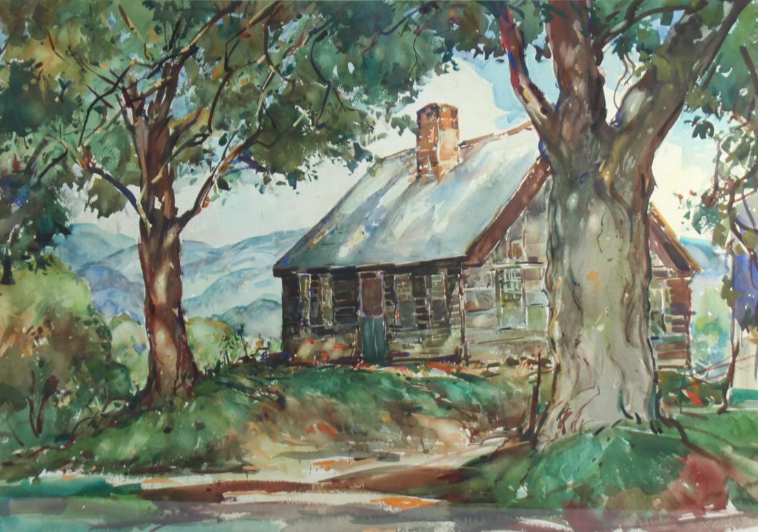 WILLIAM LESTER STEVENS (AMERICAN, 1888-1969).: Watercolor. Landscape. From a Long Island, NY collection. - Dimensions: 21" high x 29.5" wide