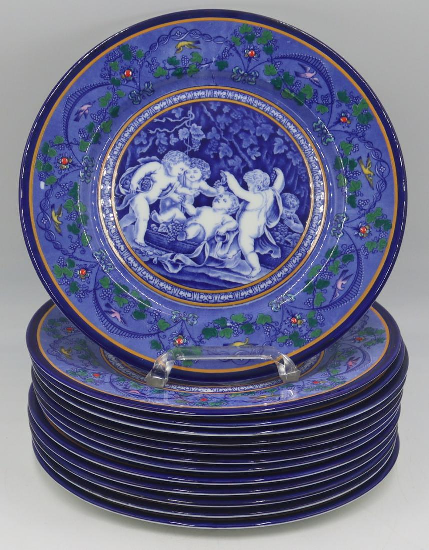 (13) Adderleys Ltd. Blue and White Dinner Plates. (1 of 8)