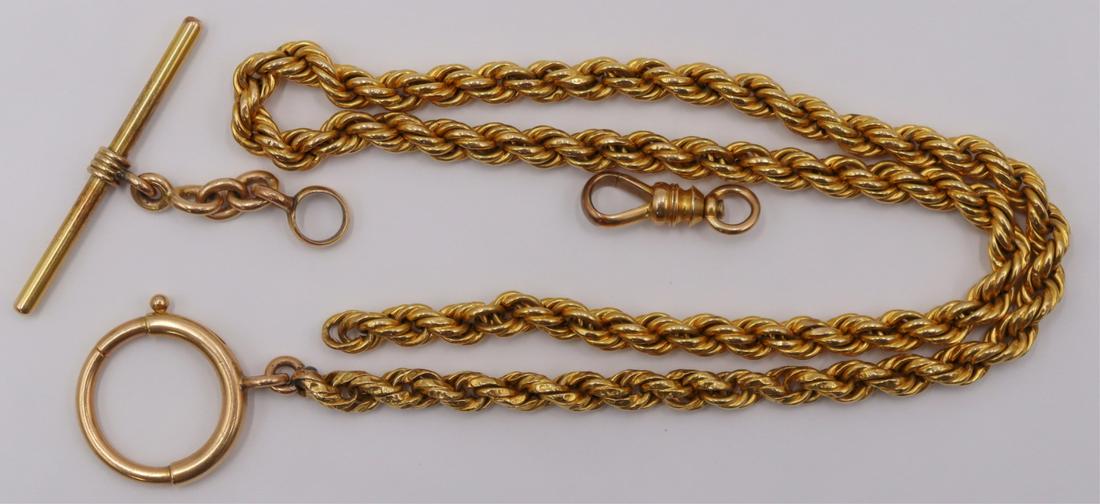 JEWELRY. 18kt Gold Watch Fob Chain. (1 of 7)