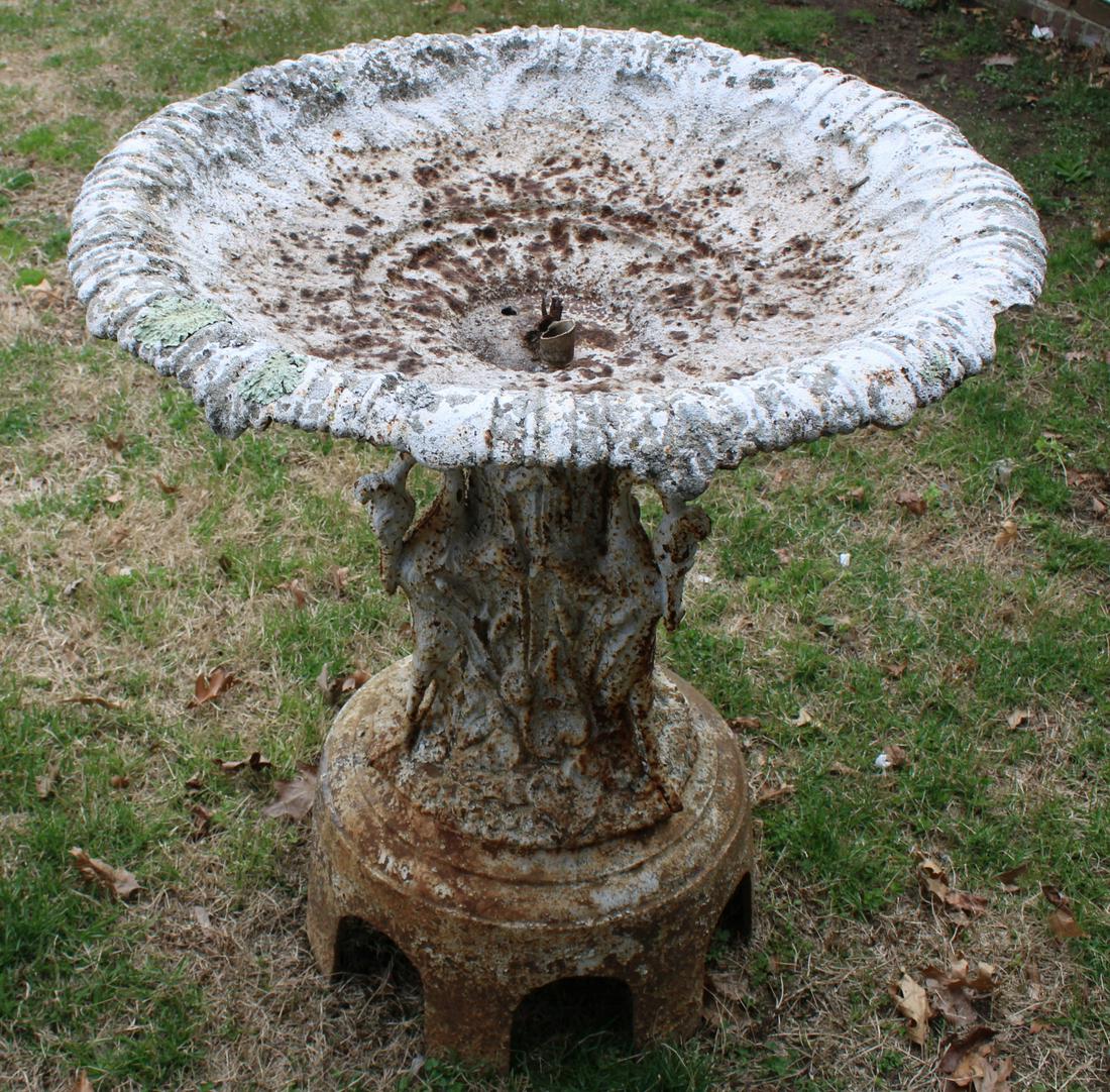 Antique Painted Cast Iron Fountain With Sea Horse (1 of 6)