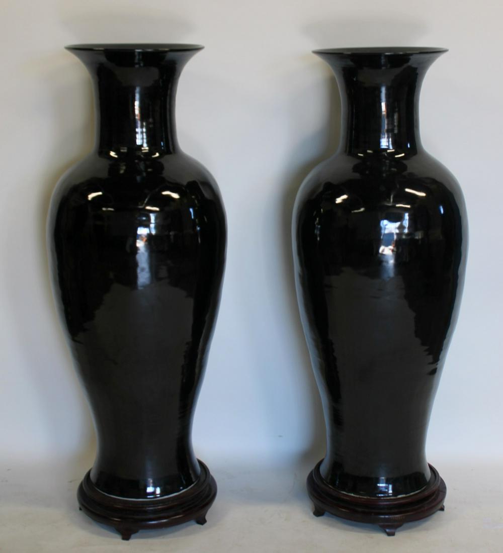 Vintage Pair of Palace Size Porcelain Urns. (1 of 6)