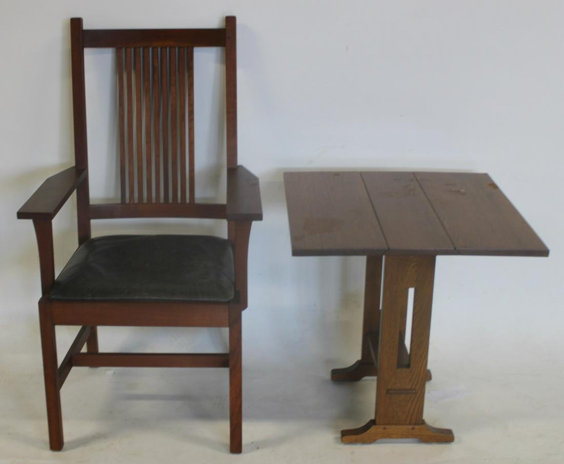 Stickley Audi Chair & Dropleaf Table. (1 of 8)