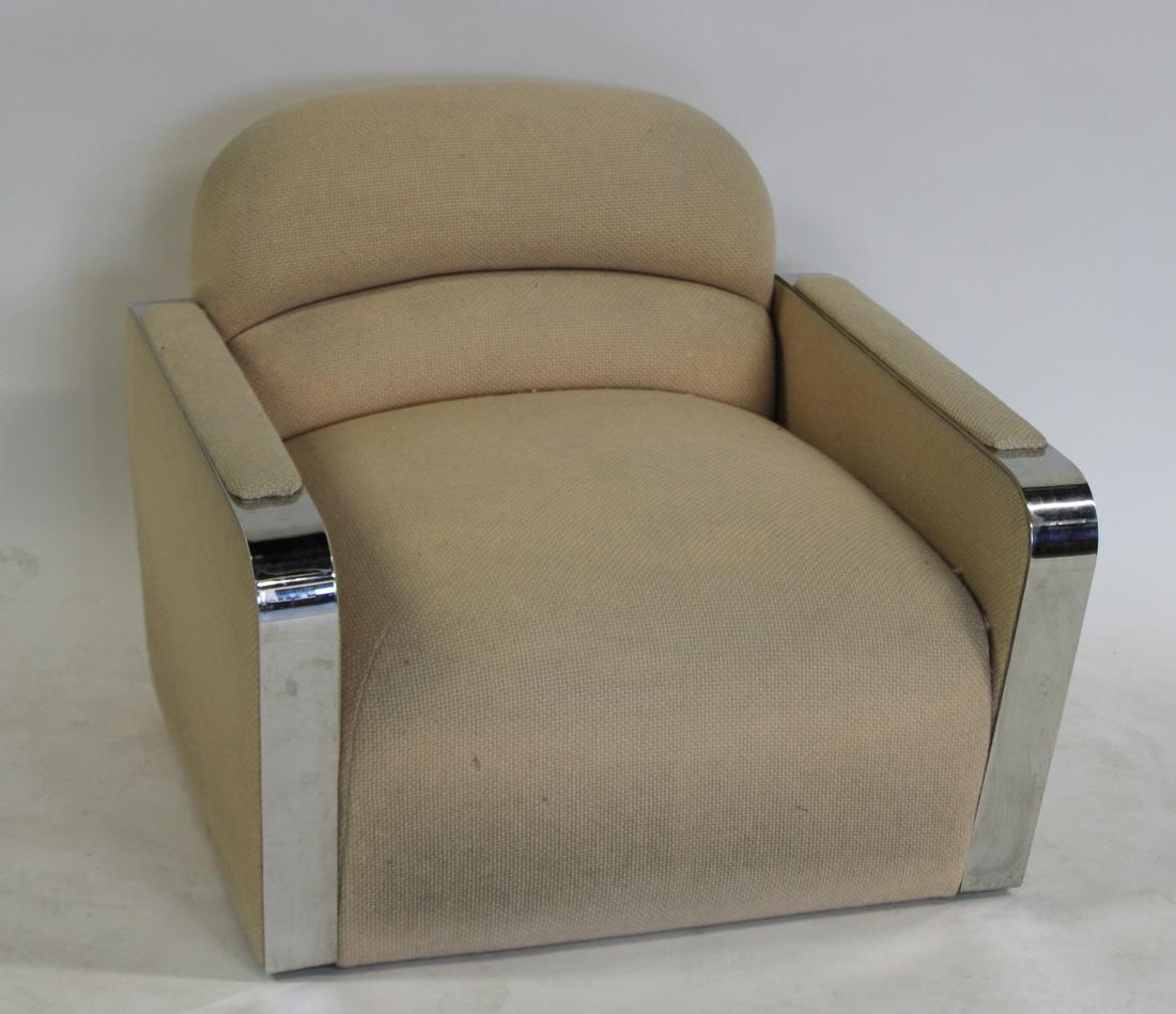 Attr To Karl Springer Upholstered Club Chair With (1 of 5)