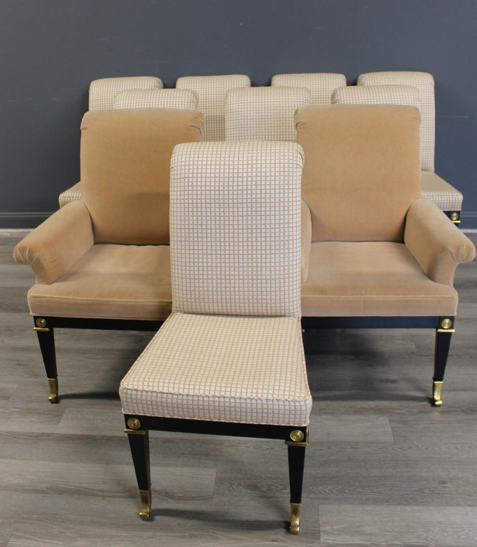 10 Mastercraft Regency Style Upholstered Chairs. (1 of 6)