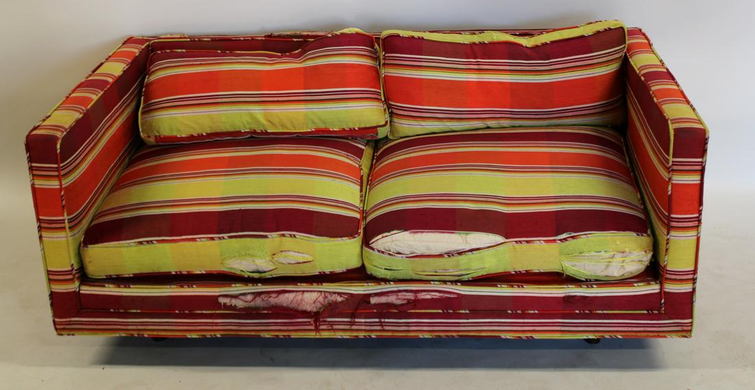 Midcentury Harvey Prober Upholstered Settee. (1 of 5)