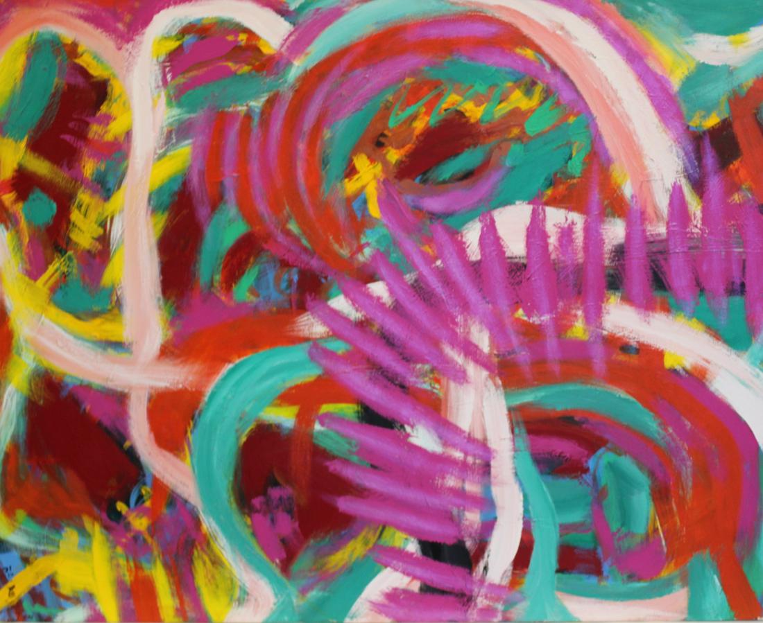 HYUNSOO KIM. Signed Oil On Canvas Abstract. (1 of 4)