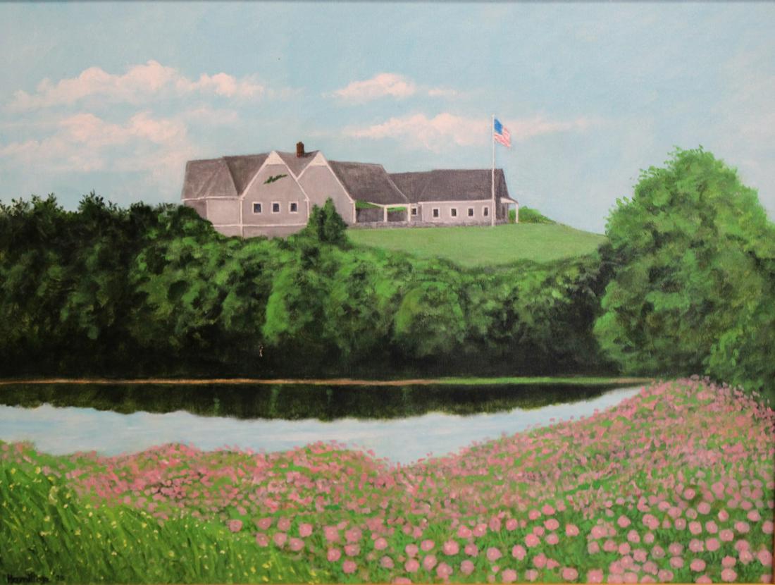 Hamilton Signed Oil On Canvas American Home.: Signed and dated 05 lr left and from a 465 Park Ave NYC estate . - Dimensions: 18" x 24" & 22" x 28"
