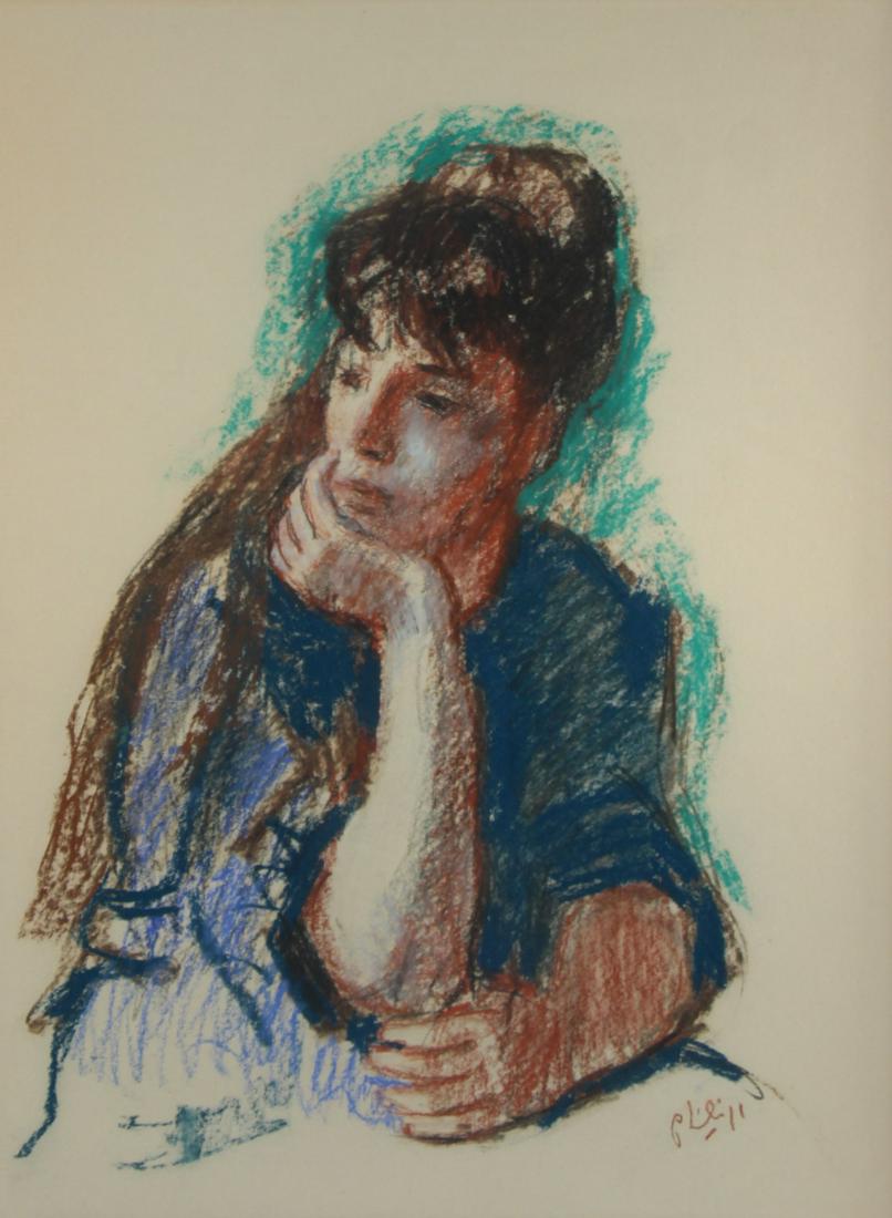 ROBERT PHILIPP (AMERICAN, 1895-1981).: Pastel. Portrait. Signed lower right. From a New Jersey collection. - Dimensions: Sight: 24" high x 17.75" wide