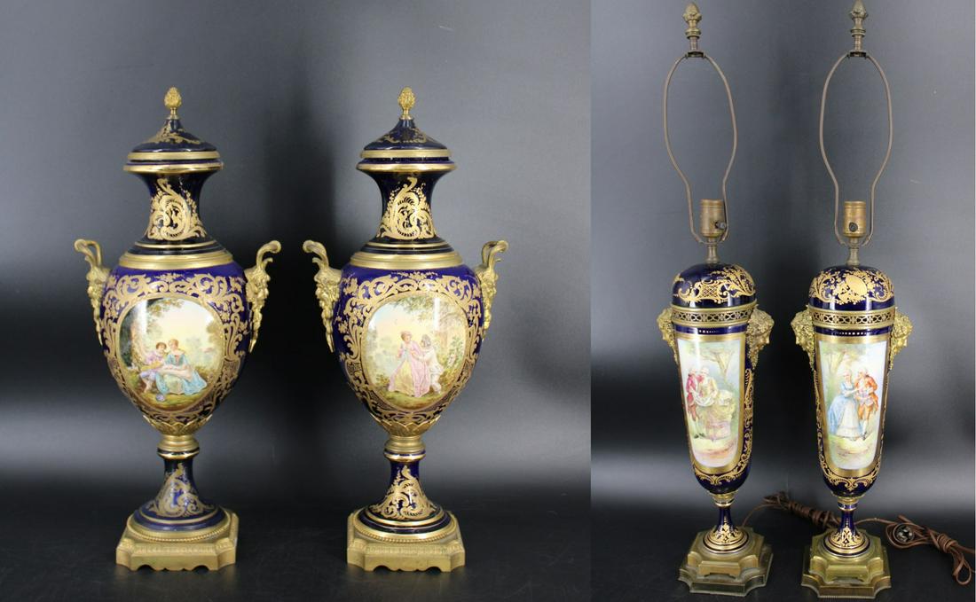 Two Fine Pairs Of Bronze Mounted Sevres Porcelain (1 of 20)