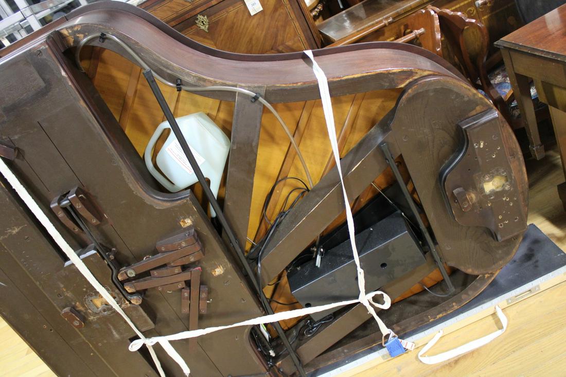 Steinway And Sons Model M Mahogany Piano.: Serial #177744 . From a Fairfield CT estate. - Dimensions: 56" x 66" (size updated 6/2/22)