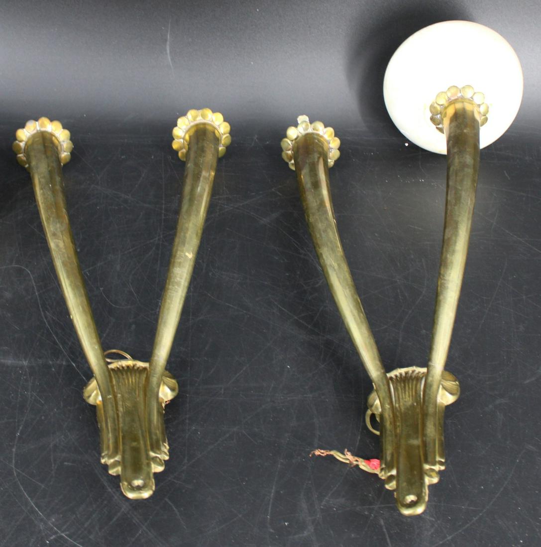 An Art Deco Pair of Brass Sconces As / Is (1 of 8)