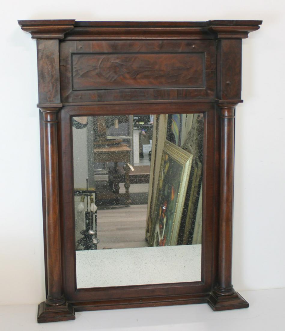 Antique Mahogany Mirror With Columns. (1 of 2)