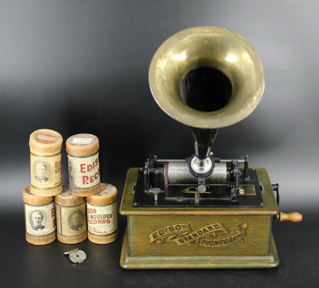 Antique Edison Phonograph Cylinder Player (1 of 7)