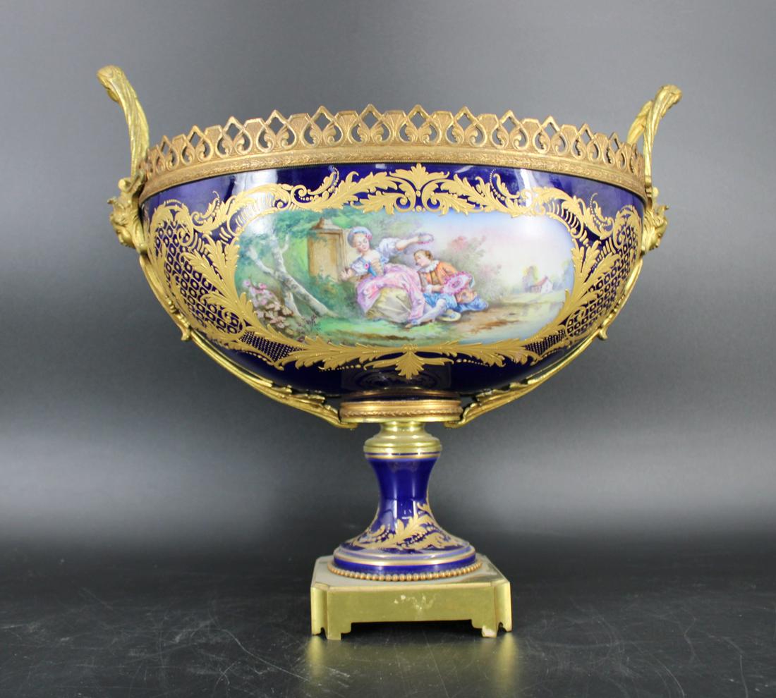 Sevres Bronze Mounted Porcelain Centerpiece. (1 of 10)