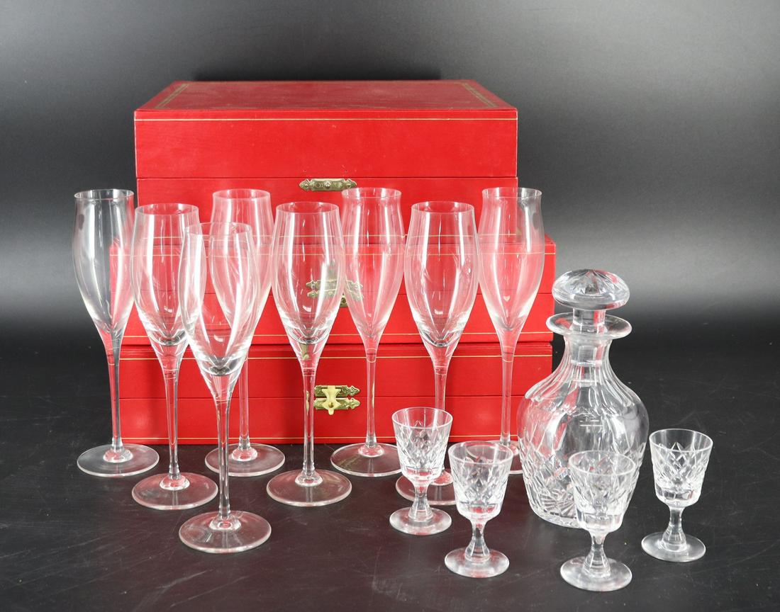 8 Cartier Champagne Flutes & Decanter Box Set. (1 of 12)