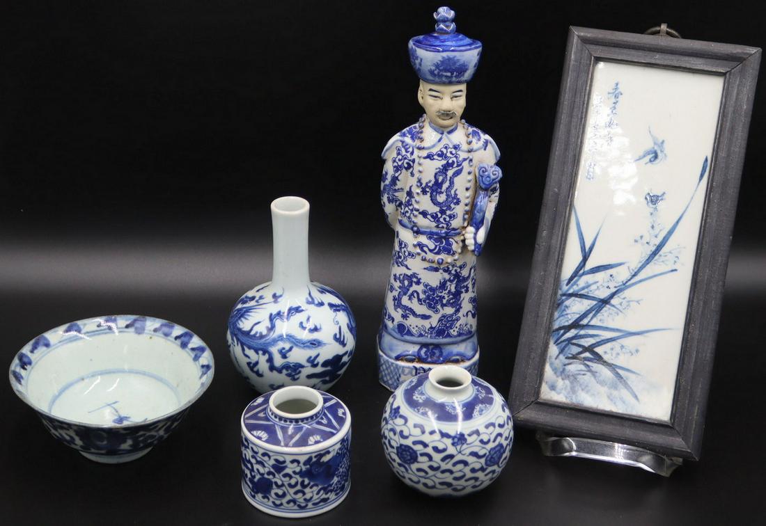 Grouping of Asian Blue and White Porcelains. (1 of 16)