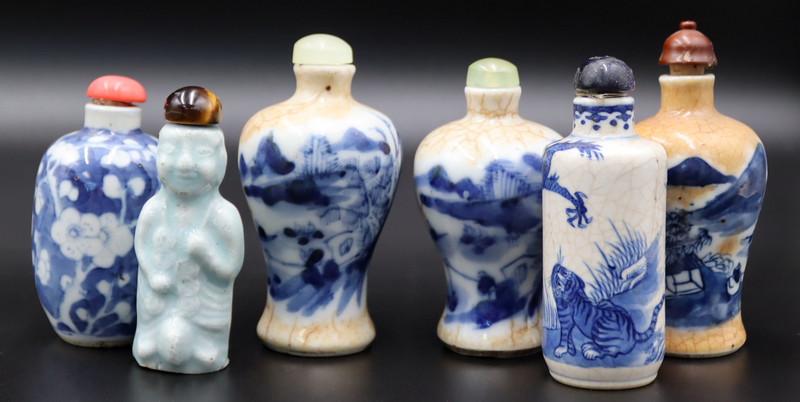 Grouping of (6) Chinese Enamel Snuff Bottles. (1 of 11)
