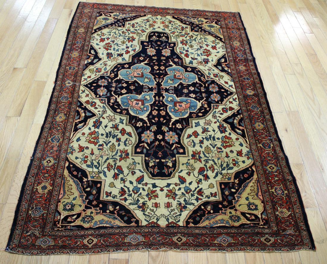 Antique And Finely Hand Woven Carpet. (1 of 6)