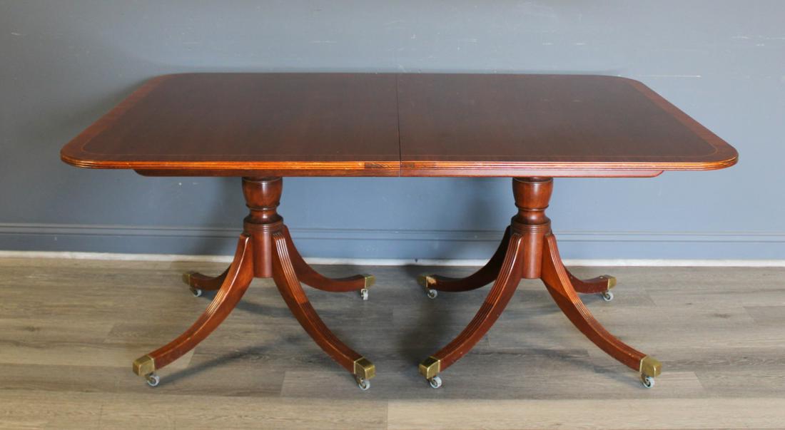 Baker Signed Mahogany Banded Table & Leaves (1 of 9)