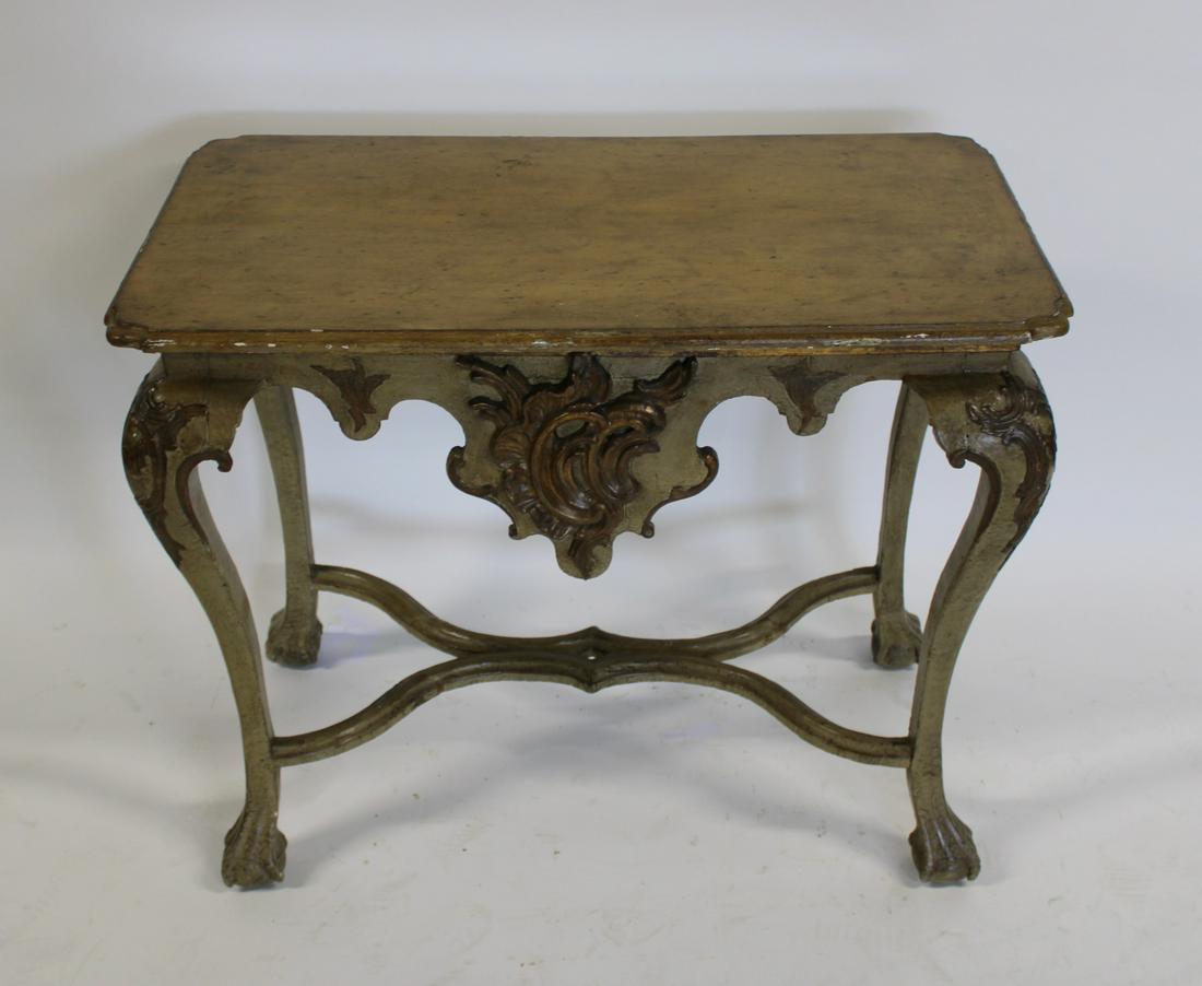Antique Carved Console, Painted & Raised On Claw (1 of 4)
