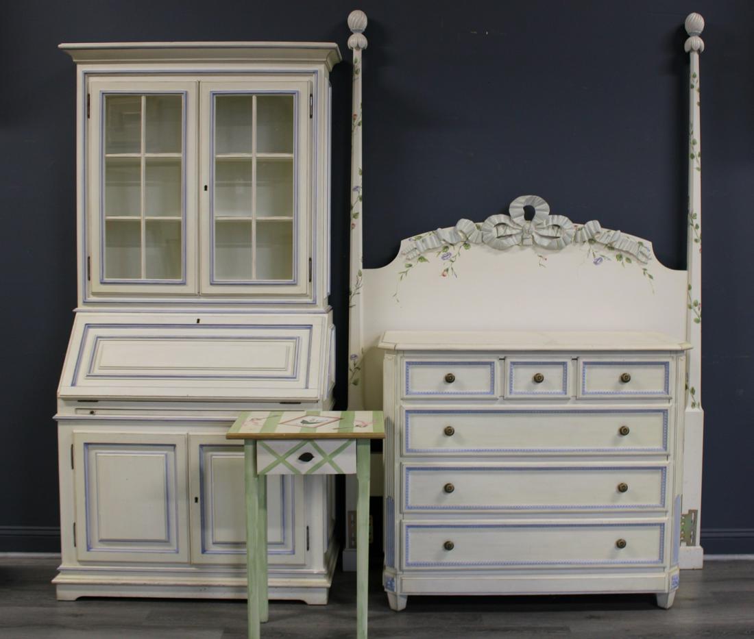 Vintage Paint Decorated Headboard, Secretary (1 of 7)