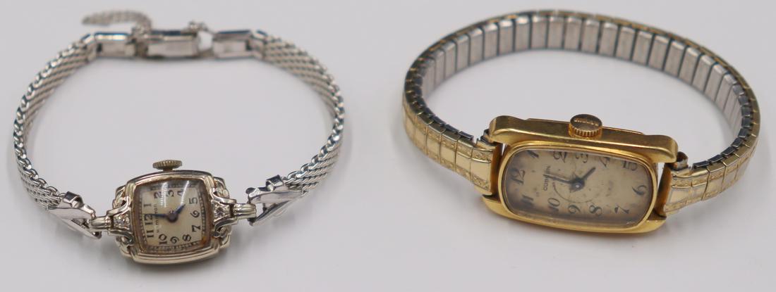 JEWELRY. (2) Lady's Gold Mechanical Watches. (1 of 12)