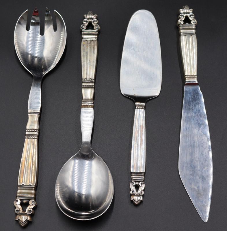 STERLING. (4) Georg Jensen Acorn Sterling Serving (1 of 14)