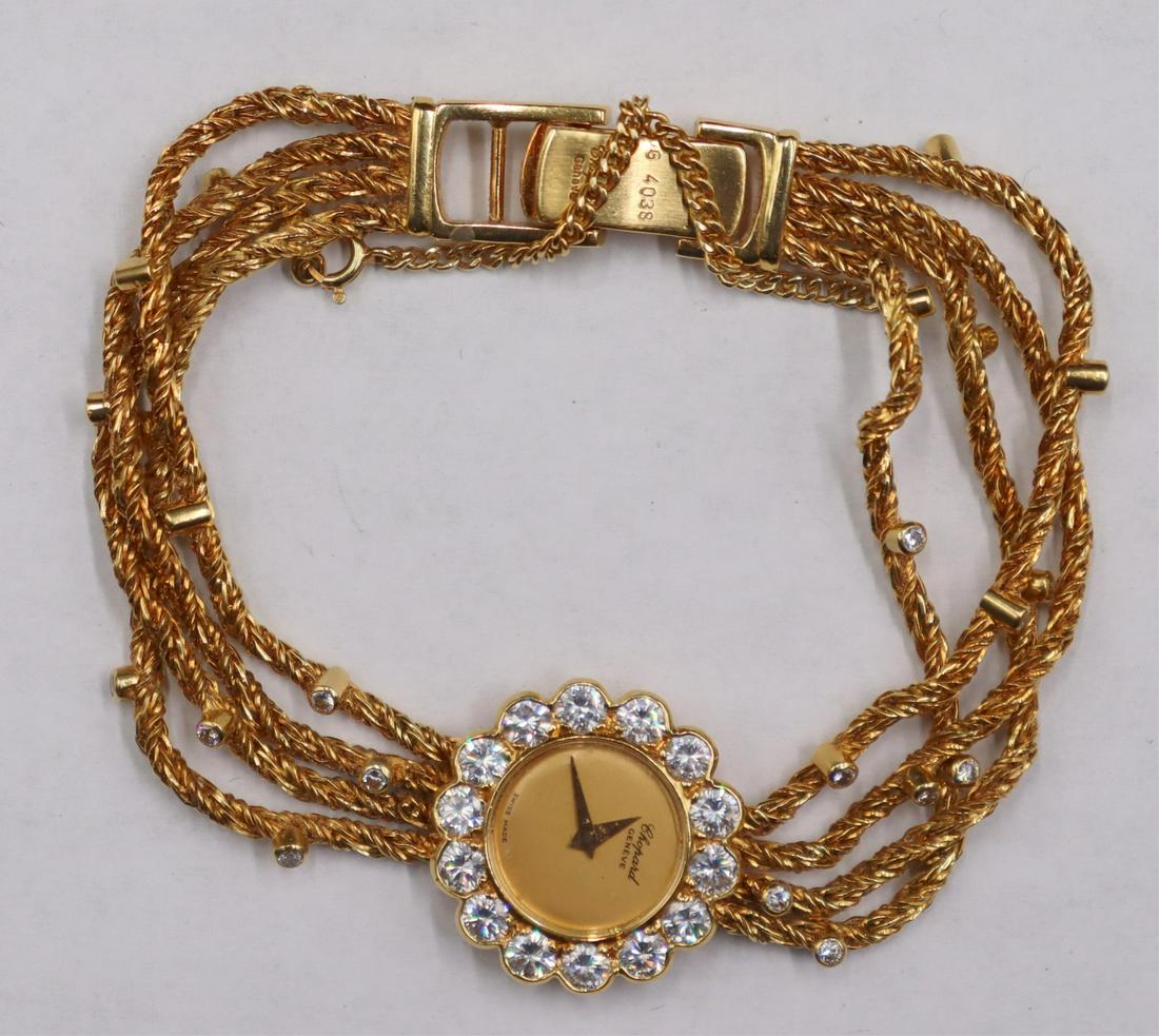 JEWELRY. Chopard 18kt Gold and Diamond Watch. (1 of 18)