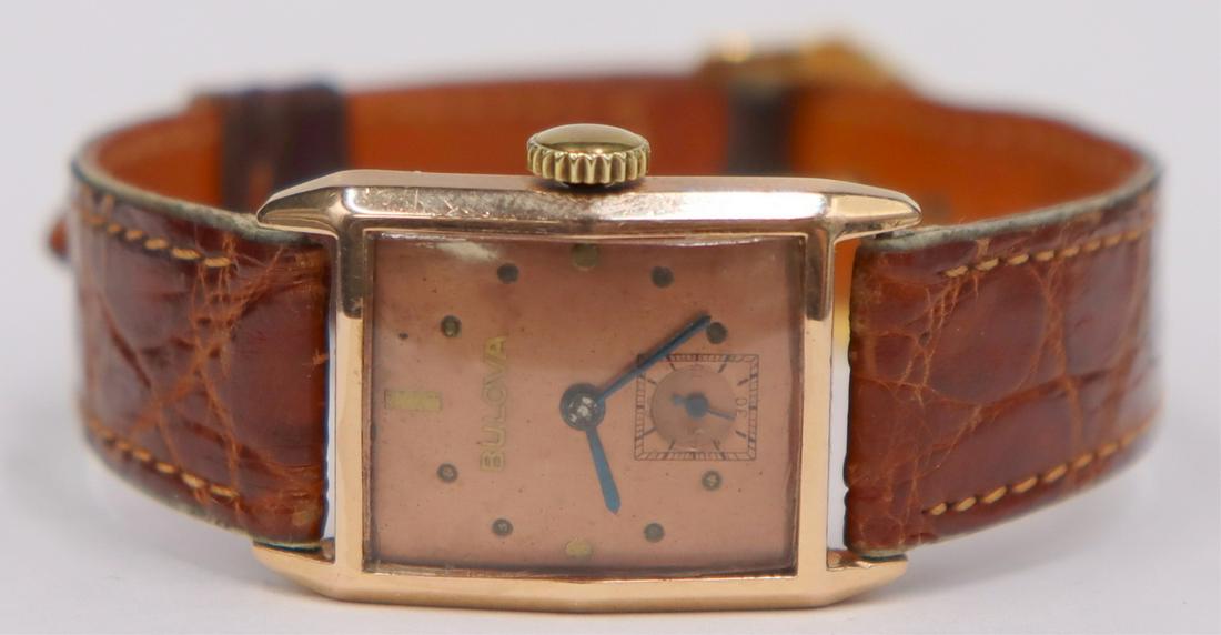 JEWELRY. Men's Bulova 14kt Gold Watch. (1 of 12)