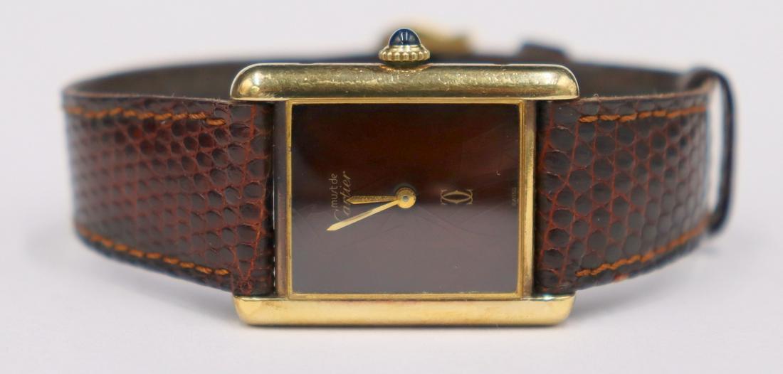 JEWELRY. Must de Cartier Tank Vermeil Watch. (1 of 14)