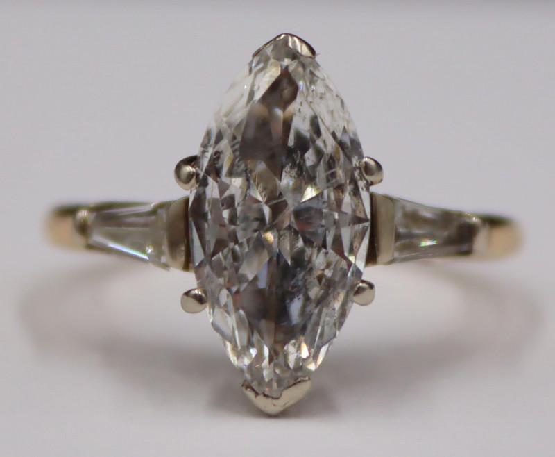 JEWELRY. 2+ CT Marquis Cut Diamond Engagement Ring (1 of 7)