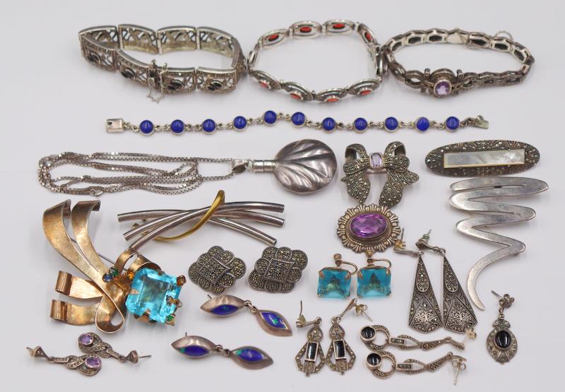 JEWELRY. Assorted Sterling Jewelry Grouping. (1 of 12)