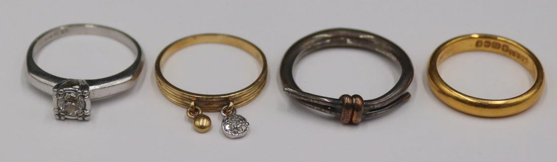 JEWELRY. Platinum, 22kt, 18kt and Sterling Rings. (1 of 12)