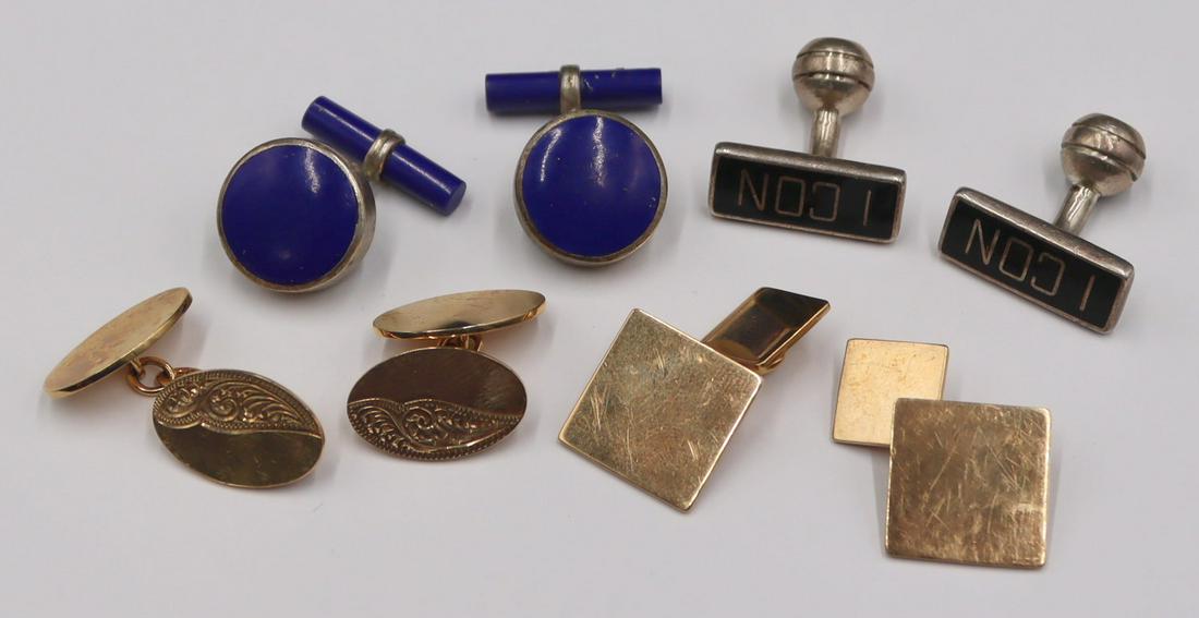 JEWELRY. Men's Gold and Silver Cufflink Grouping. (1 of 11)
