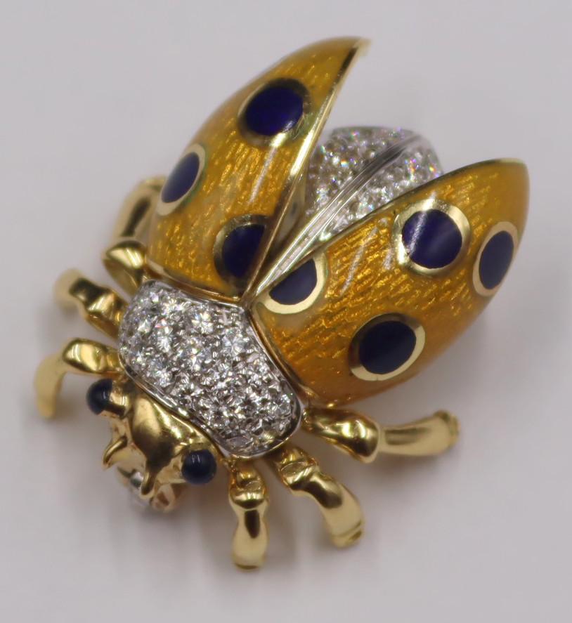 JEWELRY. Garavelli 18kt Gold, Enamel and Diamond (1 of 7)