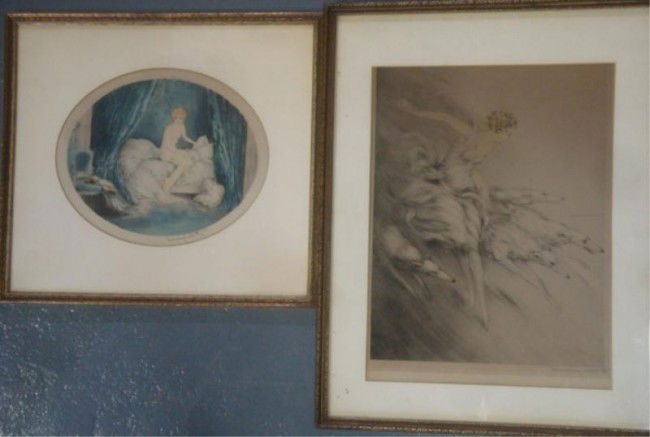 ICART, Louis. Two Color Prints.: From a Harrison, NY home. Dimensions: 18.5" h x 14.25" w & 11" x 13" w.