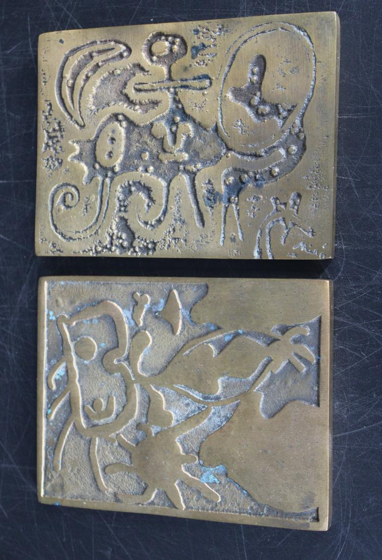 Joan Miro (Spain, 1893-1983) Bronze Plaques. (1 of 7)