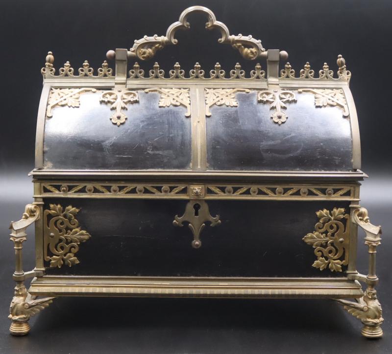 Victorian Bronze Mounted Wood Casket Box. (1 of 11)