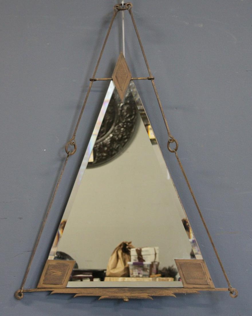 Art Deco Style Metal Diamond Form Mirror (1 of 8)