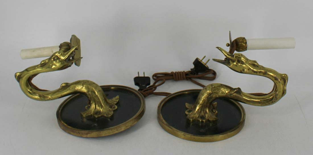 An Antique Pair Of Swan Form Sconces. (1 of 6)
