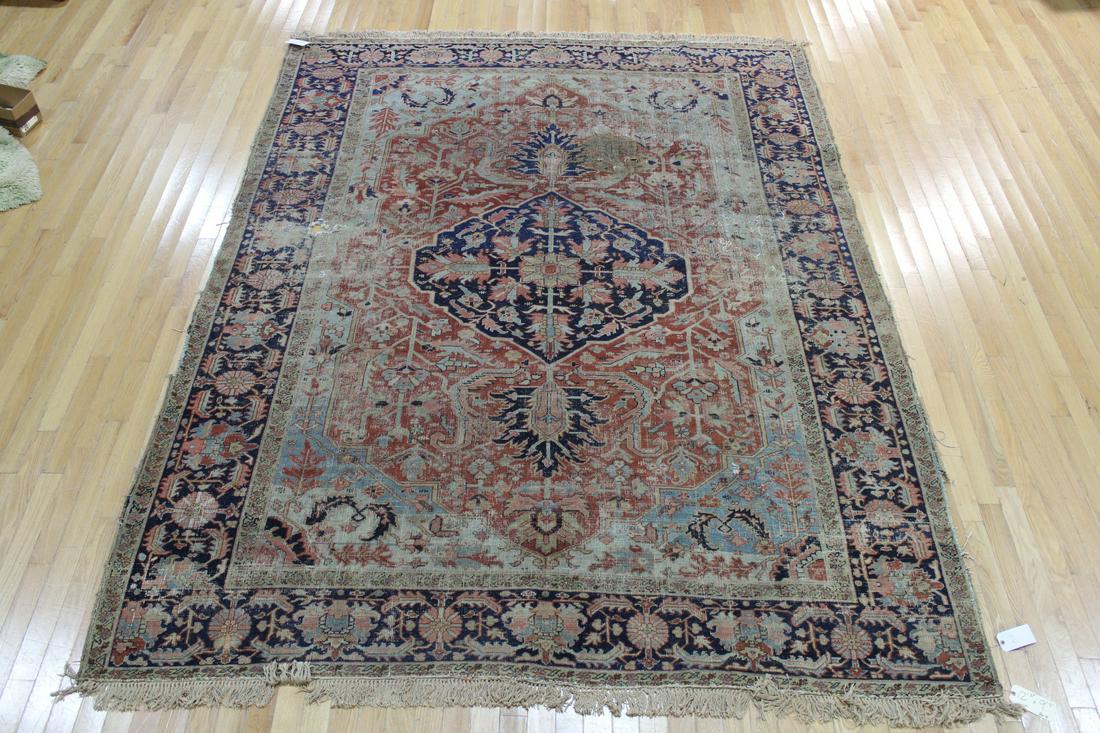 Antique And Finely Hand Woven Heriz Style Carpet. (1 of 12)