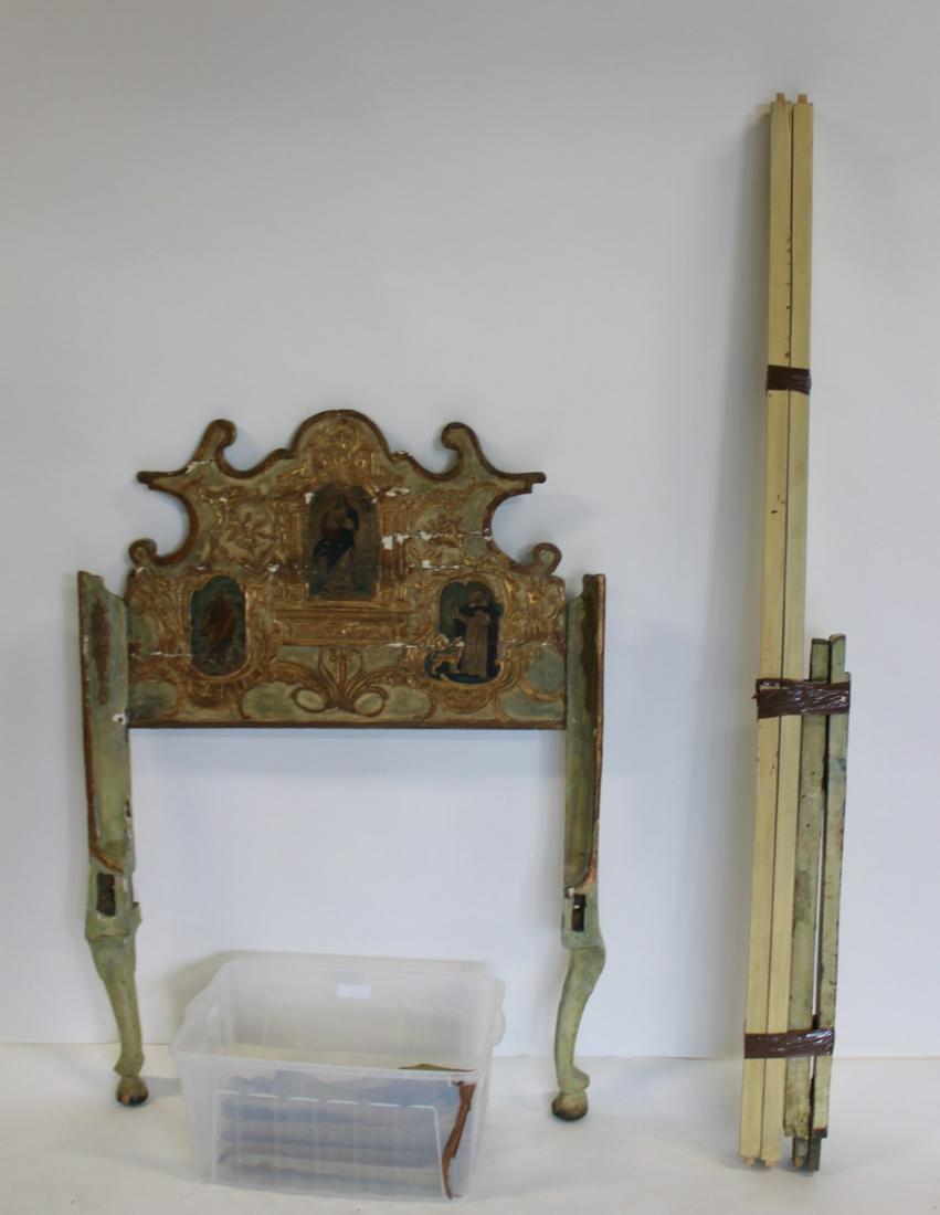 Antique Paint Decorated Venetian Bed (1 of 6)